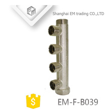 EM-F-B039 Nickel brass 4-way male thread manifold pipe